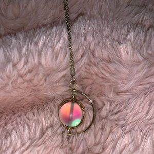 Iridescent planet necklace